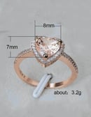 Image 4 of Champagne Cubic Zirconia Heart & Rose Gold Plated Copper Ring 