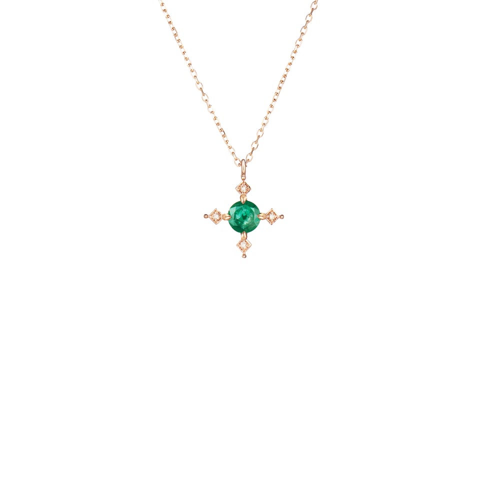 Image of Ella Cross Emerald Necklace