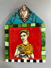 Frida shrine turquoise top