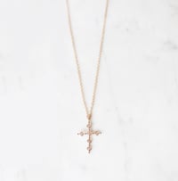 Image 1 of Pink Antique Cross Necklace