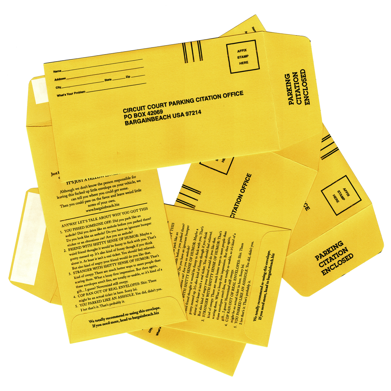 Image of Fake Citation Envelopes