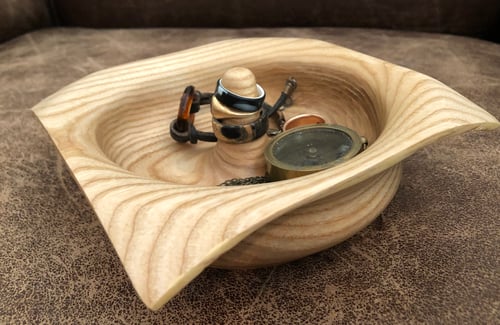 Image of Maple with rosewood jewelry and knick knack bowl (squared/winged)