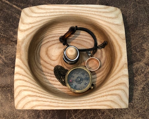 Image of Maple with rosewood jewelry and knick knack bowl (squared/winged)