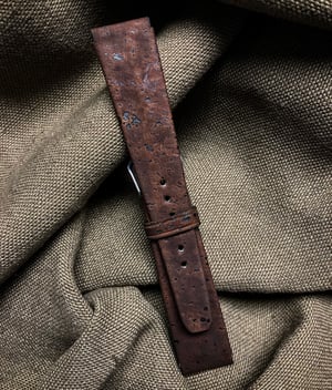 Image of Brown “Meteorite” Cork & Chèvre Hand-Rolled Rembordé watch strap