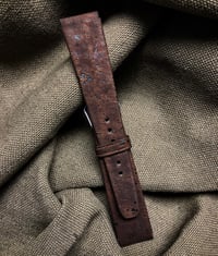 Image 3 of Brown “Meteorite” Cork & Chèvre Hand-Rolled Rembordé watch strap