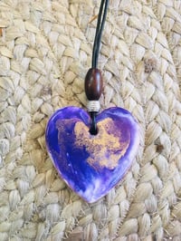 Image 5 of Hand Painted Resin Heart Pendant Necklace