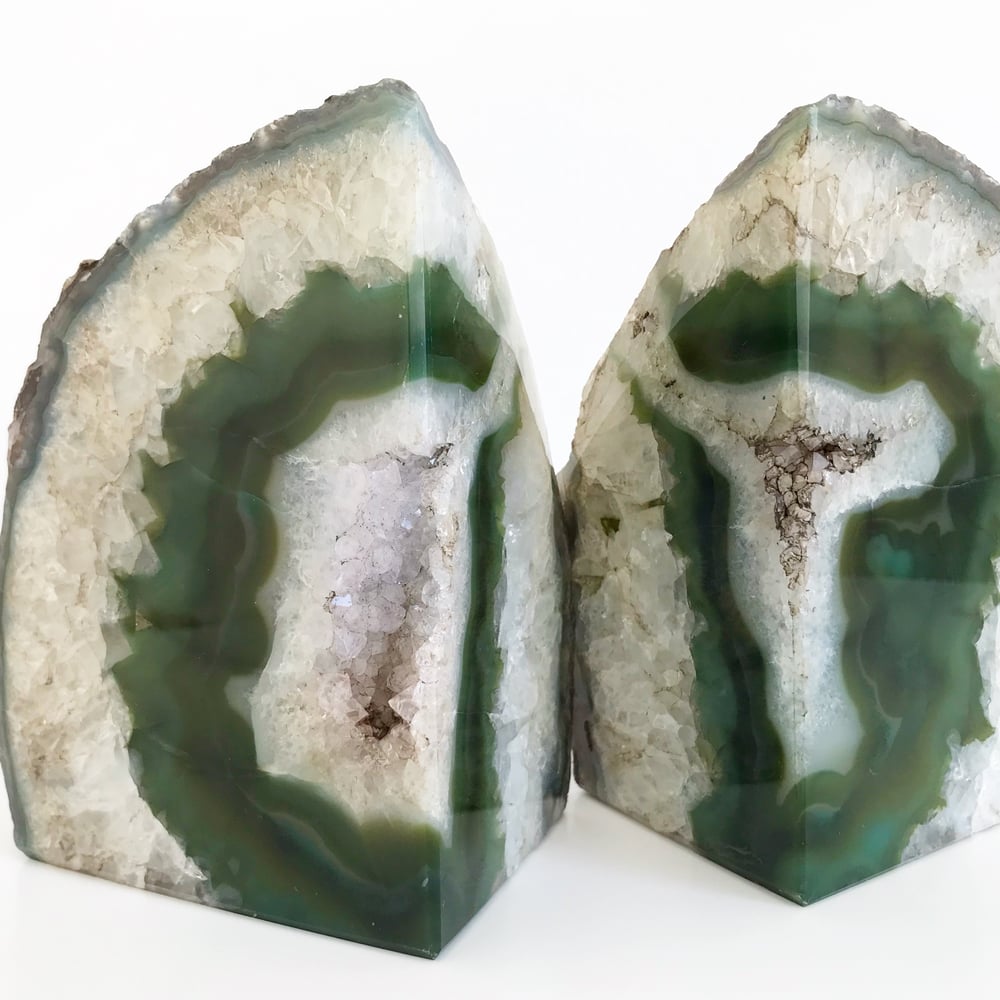 Image of AGATE/QUARTZ BOOKENDS NO.06