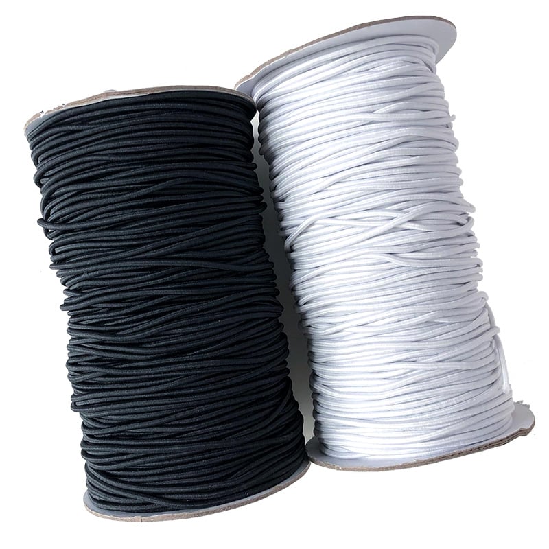 Image of 2mm Black Round Elastic - 5 metre Bundle