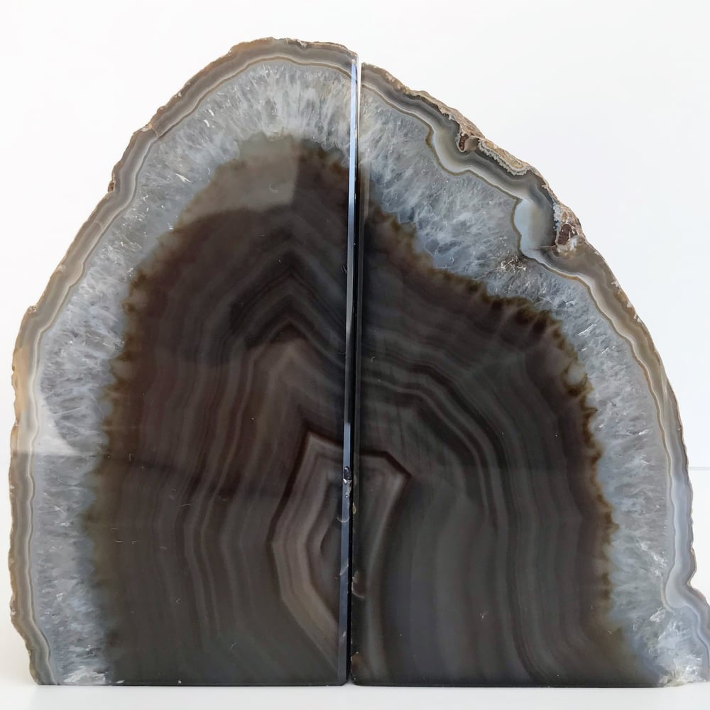 Image of AGATE/QUARTZ BOOKENDS NO.16