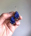 Lapis Earrings with Diamonds