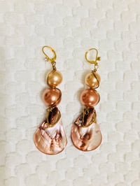 Image 1 of Cascading Crystal Pearls Earrings