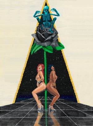 Image of 'Unity Under The Shadow of The Black Rose' woven blanket PREORDER