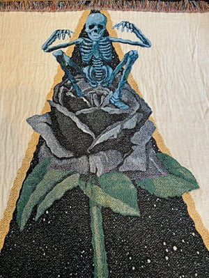 Image of 'Unity Under The Shadow of The Black Rose' woven blanket PREORDER