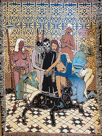 Image 1 of 'Grim Creaper & The Lust Bunnies' woven blanket PREORDER