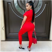 Image 1 of CC Knit Pant Set (Red)