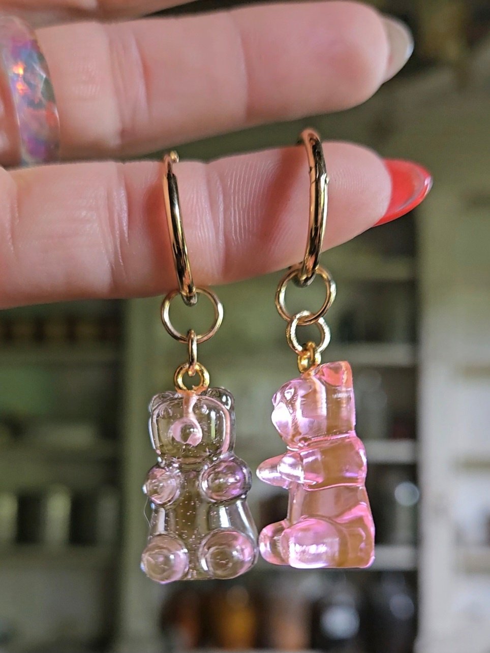 Image of Light Pink Gummy Bear Earrings