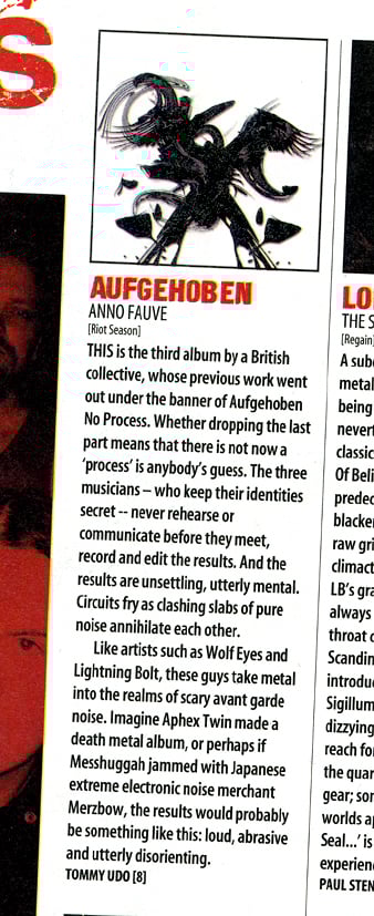 AUFGEHOBEN 'Anno Fauve' CD