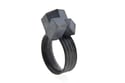 Amethyst cube cluster ring. Oxidised silver ring. Chris Boland Jewellery