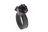 Amethyst cube cluster ring. Oxidised silver ring. Chris Boland Jewellery