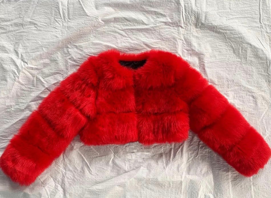 Cropped Faux Fur Coat