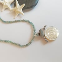 Image 2 of Apatite Necklace + Mother of Pearl Nautilus Pendant