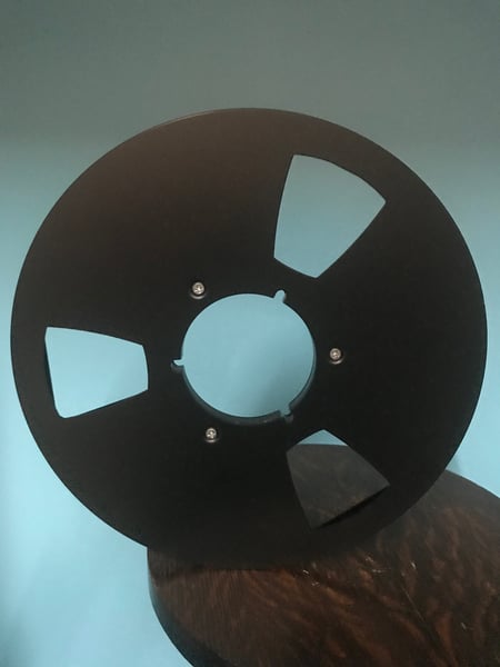 Image of Burlington Recording 1/4" x 10.5" BLACK NAB Aluminum Metal Reel with White Hinged Set up Box NEW