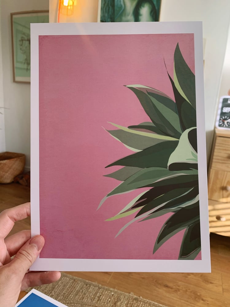Image of Pink pineapple top Giclée Print 