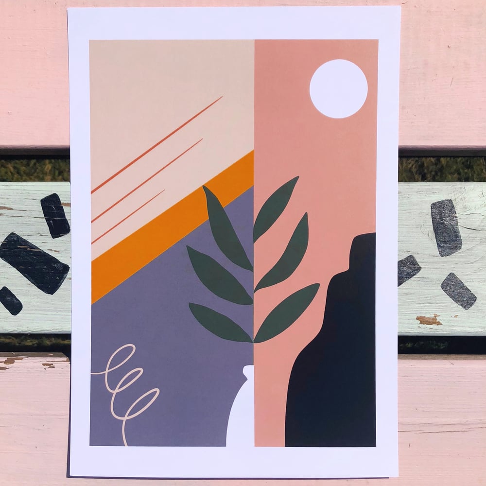 Image of Pink Sky plant print