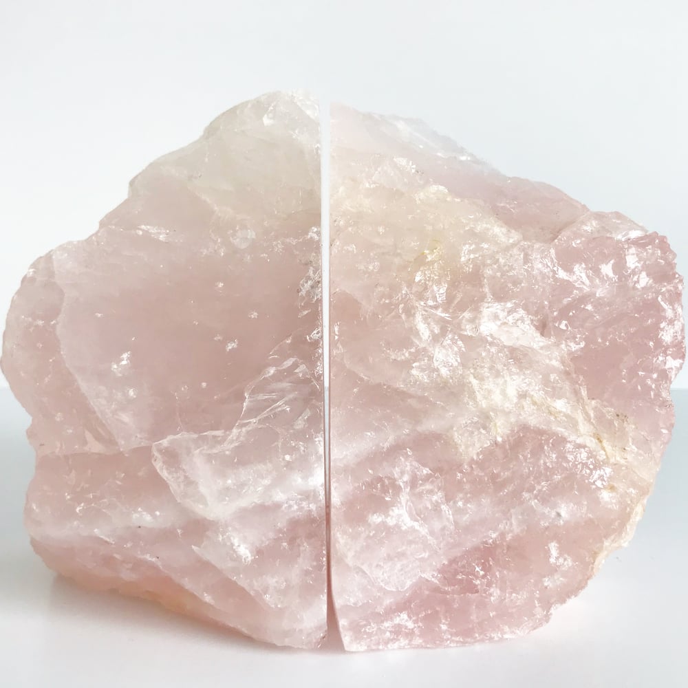 Image of Rose quartz Bookends no.65