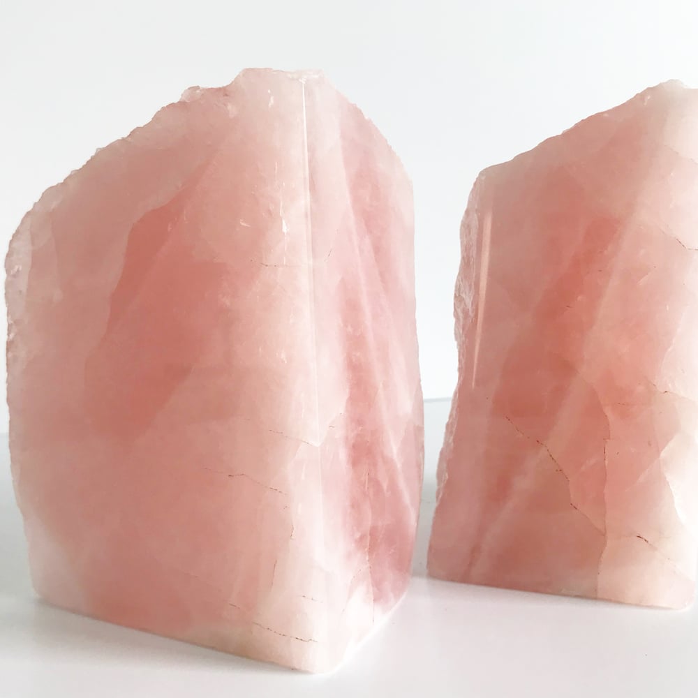 Image of Rose quartz Bookends no.70