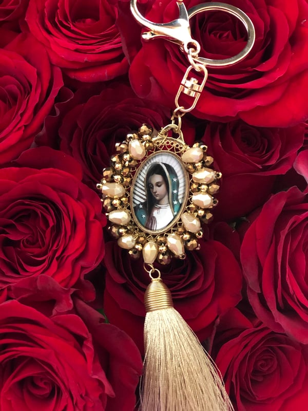 Image of Virgencita/San Judas- Double Sided Image Keychain