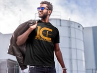 Image 1 of ICANIAM ANNIVERSARY GOLD EDITION LOGO TEE / BLCK/GLD