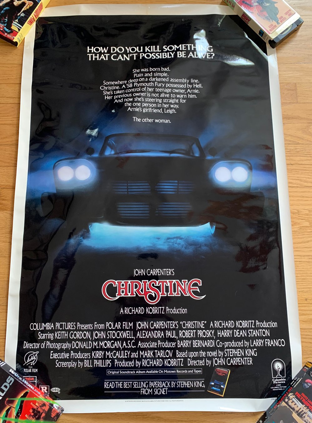 1983 CHRISTINE Original RCA Home Video Promotional Movie Poster