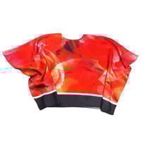 Image 1 of Silk Twill Top "Red Peony"