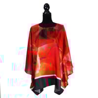 Image 2 of Silk Twill Top "Red Peony"
