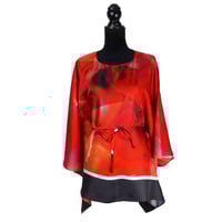 Image 3 of Silk Twill Top "Red Peony"