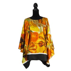 Image of Silk Twill Top "Sunset Nasturtium" 