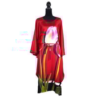 Image 2 of Silk Twill Kaftan "Pink Tulip"