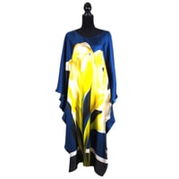 Image 1 of Silk Twill Kaftan "Calla Lilys"