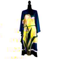 Image 2 of Silk Twill Kaftan "Calla Lilys"
