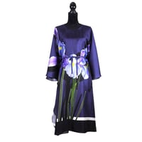 Image 2 of Silk Twill Kaftan "Blue Iris"