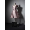 Pink Fashionable Satin One Shoulder Short Party Dress, Pink Homecoming Dress