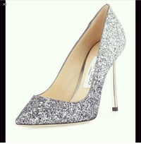 Jimmy Choo Glitter Metallic Pointy Toe Shoes 