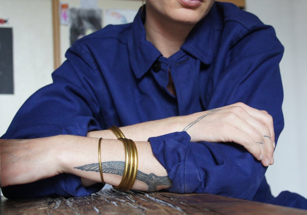 Image of Gold Prayer Bangles (set of 3)