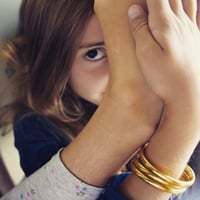 Image 1 of Gold Prayer Bangles- Kids thick & thin 