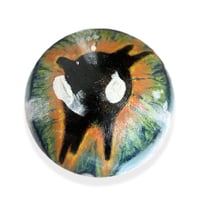 Image 1 of “MELTED EYE” ORIGINAL PAINTING ON WOOD SPHERE 3”x3”