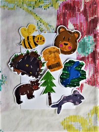 Pack of 8 B is for bear waterproof glossy stickers
