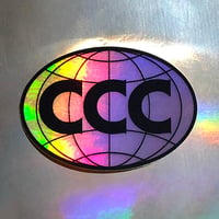 Coral City Camera Globe Iridescent Sticker