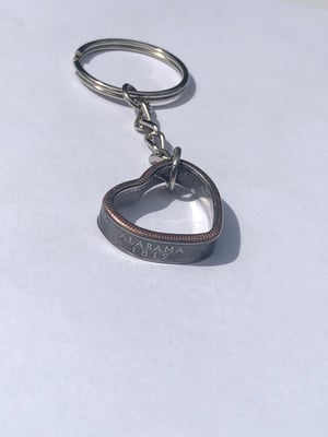 Image of State Quarter Heart Keychain