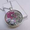 'LEVI' pendant chain | silver&pink